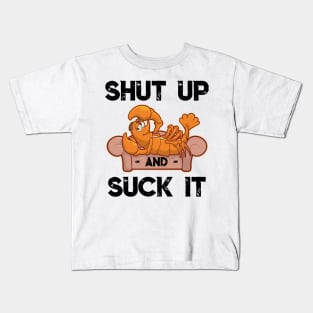 Shut Up And Suck It Cajun T Shirt Funny Mardi Gras Crawfish Kids T-Shirt